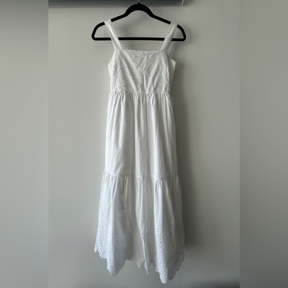 Uniqlo White Eyelet Maxi Dress